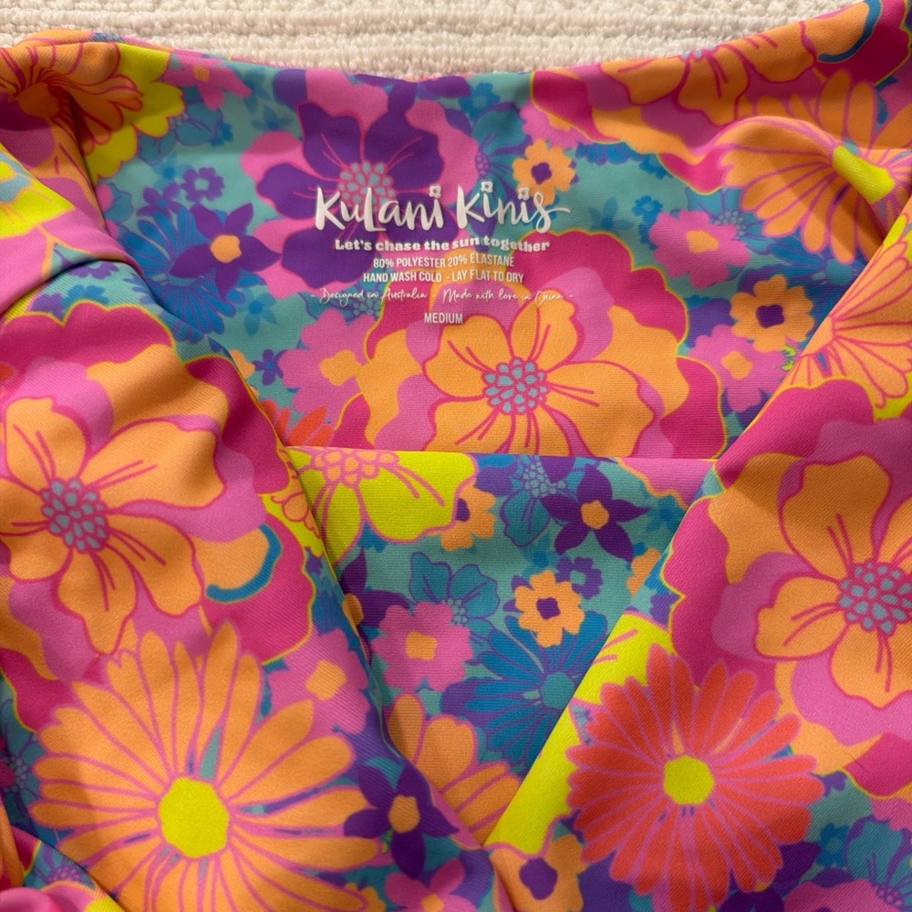 Kulani Kinis Floral One Piece - Pink, Yellow, Blue